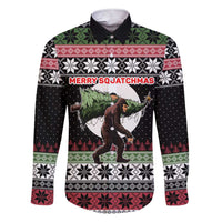 Funny Bigfoot Christmas Family Matching Short Sleeve Bodycon Dress and Hawaiian Shirt Xmas Holiday Patterns - Wonder Print Shop