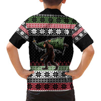Funny Bigfoot Christmas Family Matching Summer Maxi Dress and Hawaiian Shirt Xmas Holiday Patterns - Wonder Print Shop