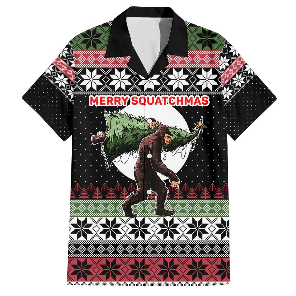 Funny Bigfoot Christmas Family Matching Tank Maxi Dress and Hawaiian Shirt Xmas Holiday Patterns - Wonder Print Shop