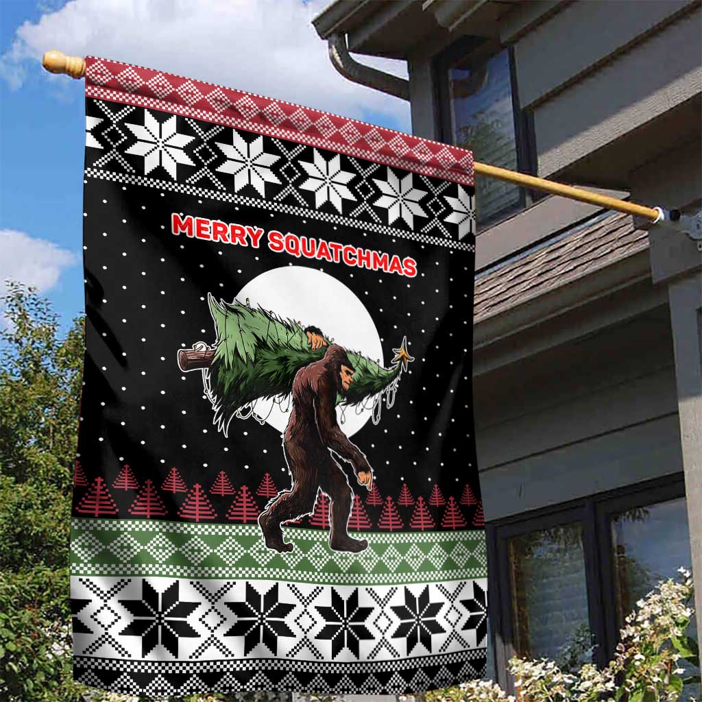 Funny Bigfoot Christmas Garden Flag Xmas Holiday Patterns - Wonder Print Shop