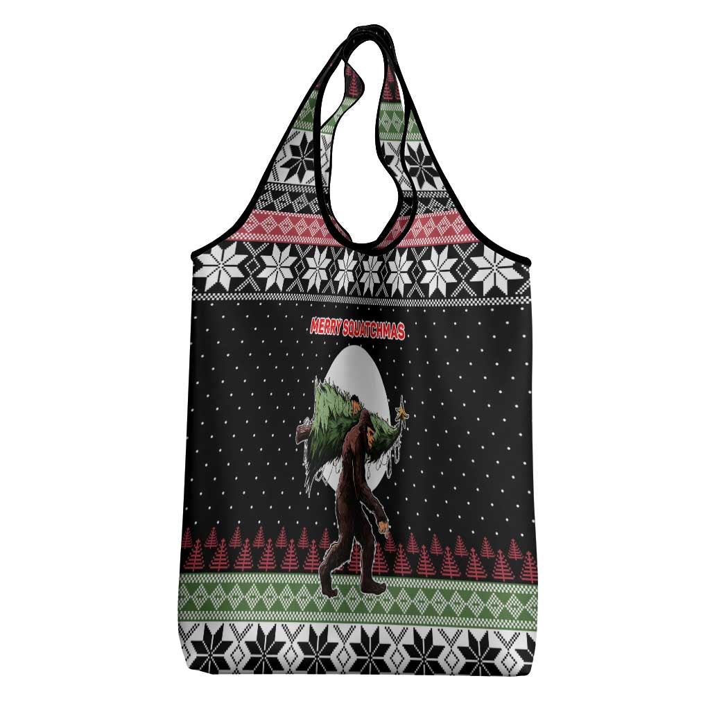 Funny Bigfoot Christmas Grocery Bag Xmas Holiday Patterns - Wonder Print Shop
