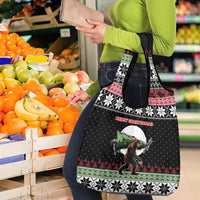Funny Bigfoot Christmas Grocery Bag Xmas Holiday Patterns - Wonder Print Shop