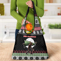 Funny Bigfoot Christmas Grocery Bag Xmas Holiday Patterns - Wonder Print Shop