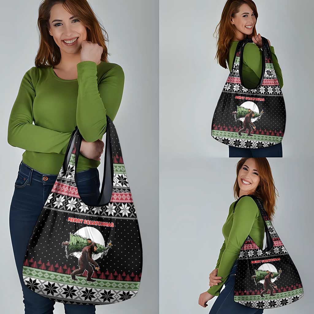 Funny Bigfoot Christmas Grocery Bag Xmas Holiday Patterns - Wonder Print Shop