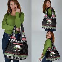 Funny Bigfoot Christmas Grocery Bag Xmas Holiday Patterns - Wonder Print Shop