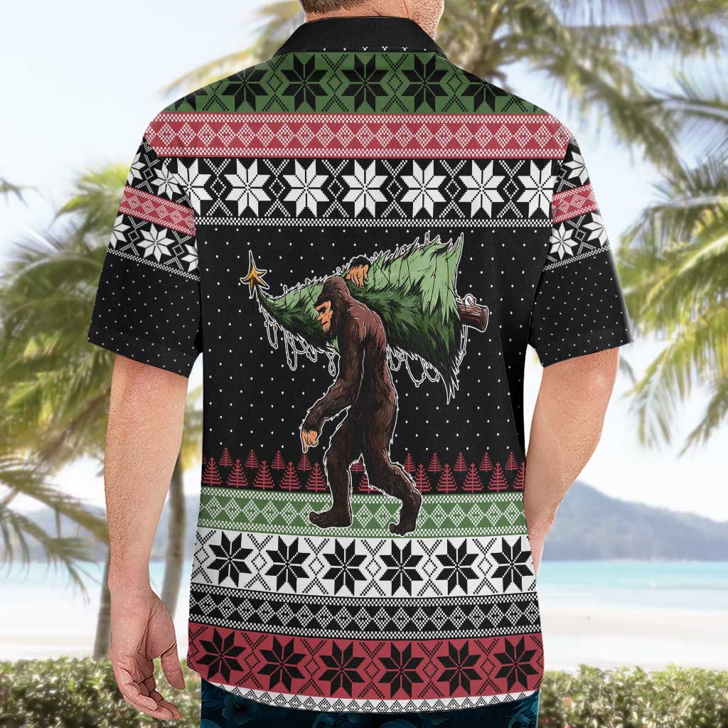 Funny Bigfoot Christmas Hawaiian Shirt Xmas Holiday Patterns - Wonder Print Shop