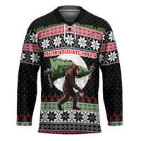 Funny Bigfoot Christmas Hockey Jersey Xmas Holiday Patterns - Wonder Print Shop