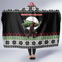 Funny Bigfoot Christmas Hooded Blanket Xmas Holiday Patterns - Wonder Print Shop