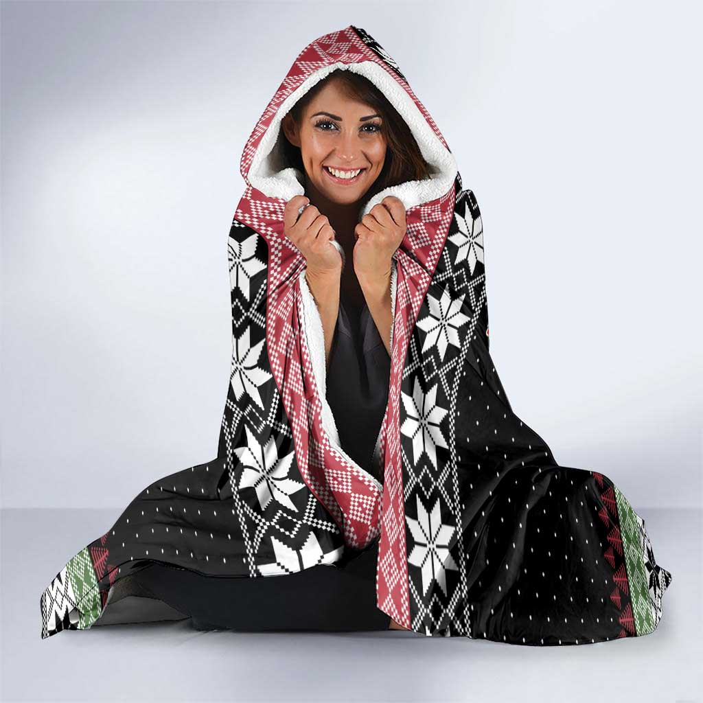 Funny Bigfoot Christmas Hooded Blanket Xmas Holiday Patterns - Wonder Print Shop
