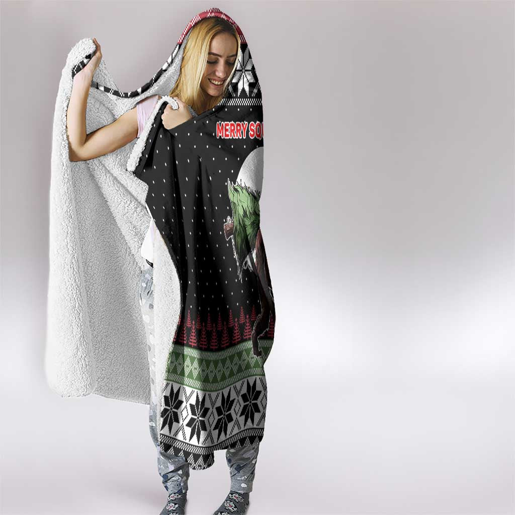 Funny Bigfoot Christmas Hooded Blanket Xmas Holiday Patterns - Wonder Print Shop