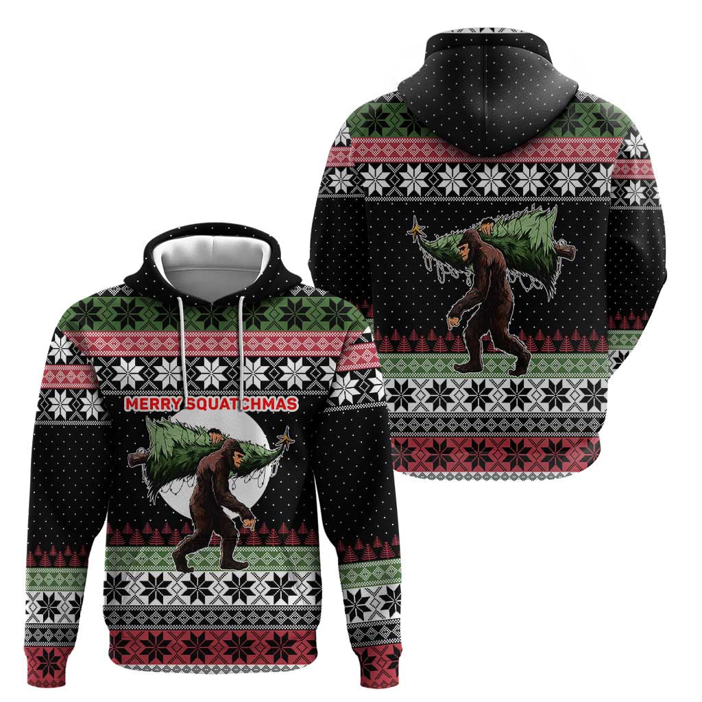 Funny Bigfoot Christmas Hoodie Xmas Holiday Patterns - Wonder Print Shop