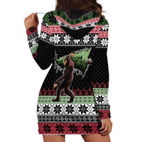 Funny Bigfoot Christmas Hoodie Dress Xmas Holiday Patterns - Wonder Print Shop