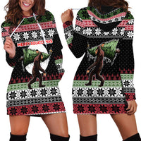 Funny Bigfoot Christmas Hoodie Dress Xmas Holiday Patterns - Wonder Print Shop