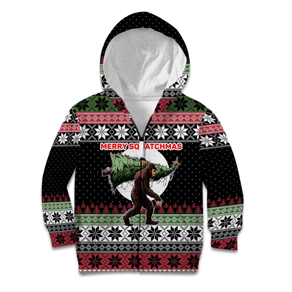 Funny Bigfoot Christmas Kid Hoodie Xmas Holiday Patterns - Wonder Print Shop