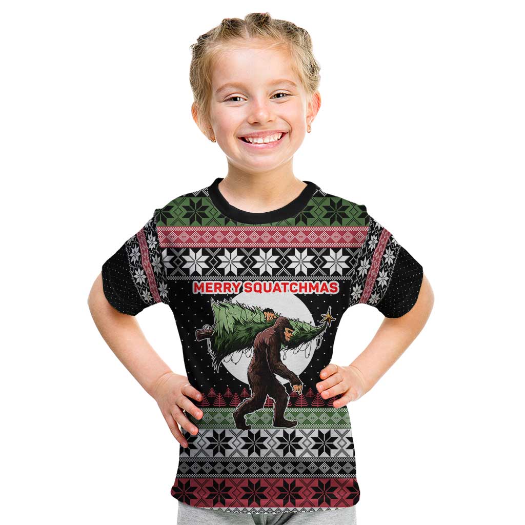 Funny Bigfoot Christmas Kid T Shirt Xmas Holiday Patterns - Wonder Print Shop