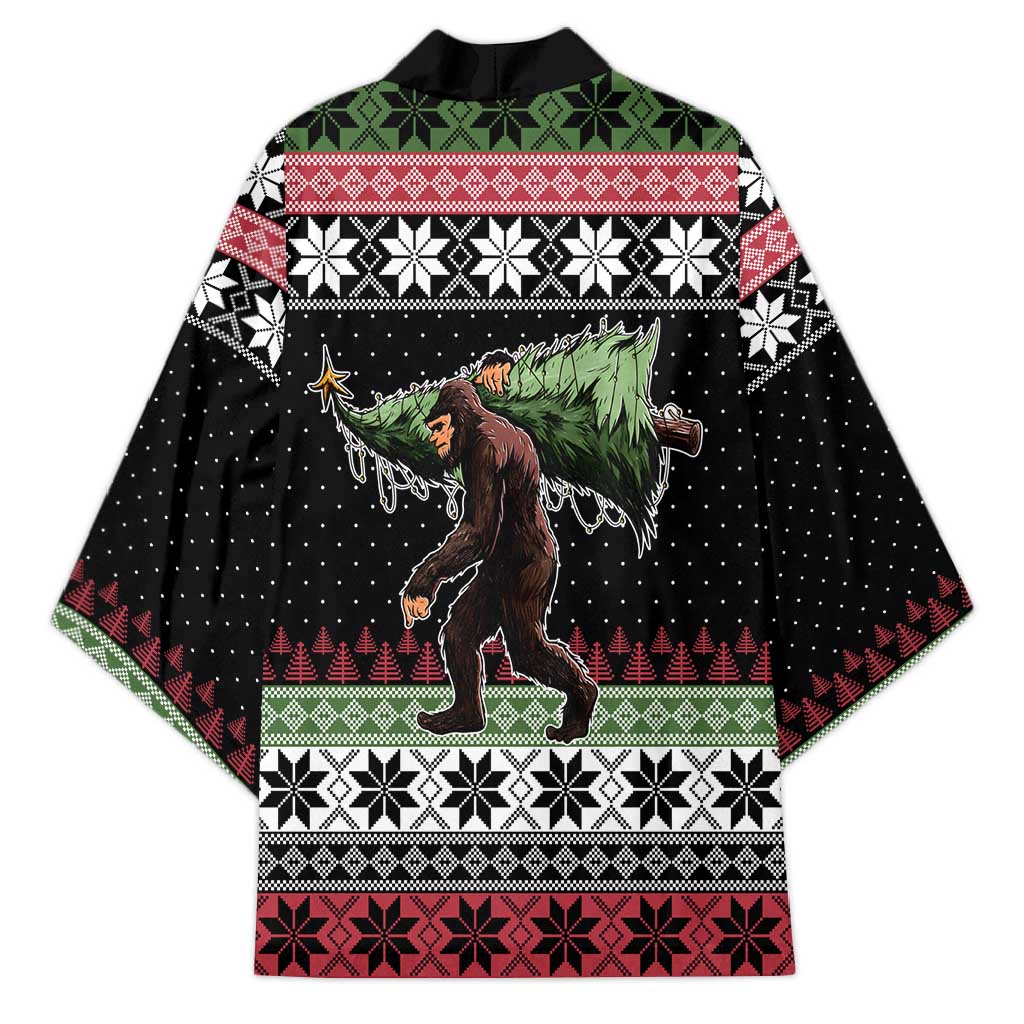 Funny Bigfoot Christmas Kimono Xmas Holiday Patterns - Wonder Print Shop