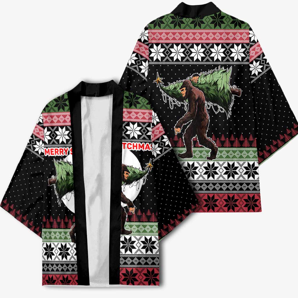 Funny Bigfoot Christmas Kimono Xmas Holiday Patterns - Wonder Print Shop
