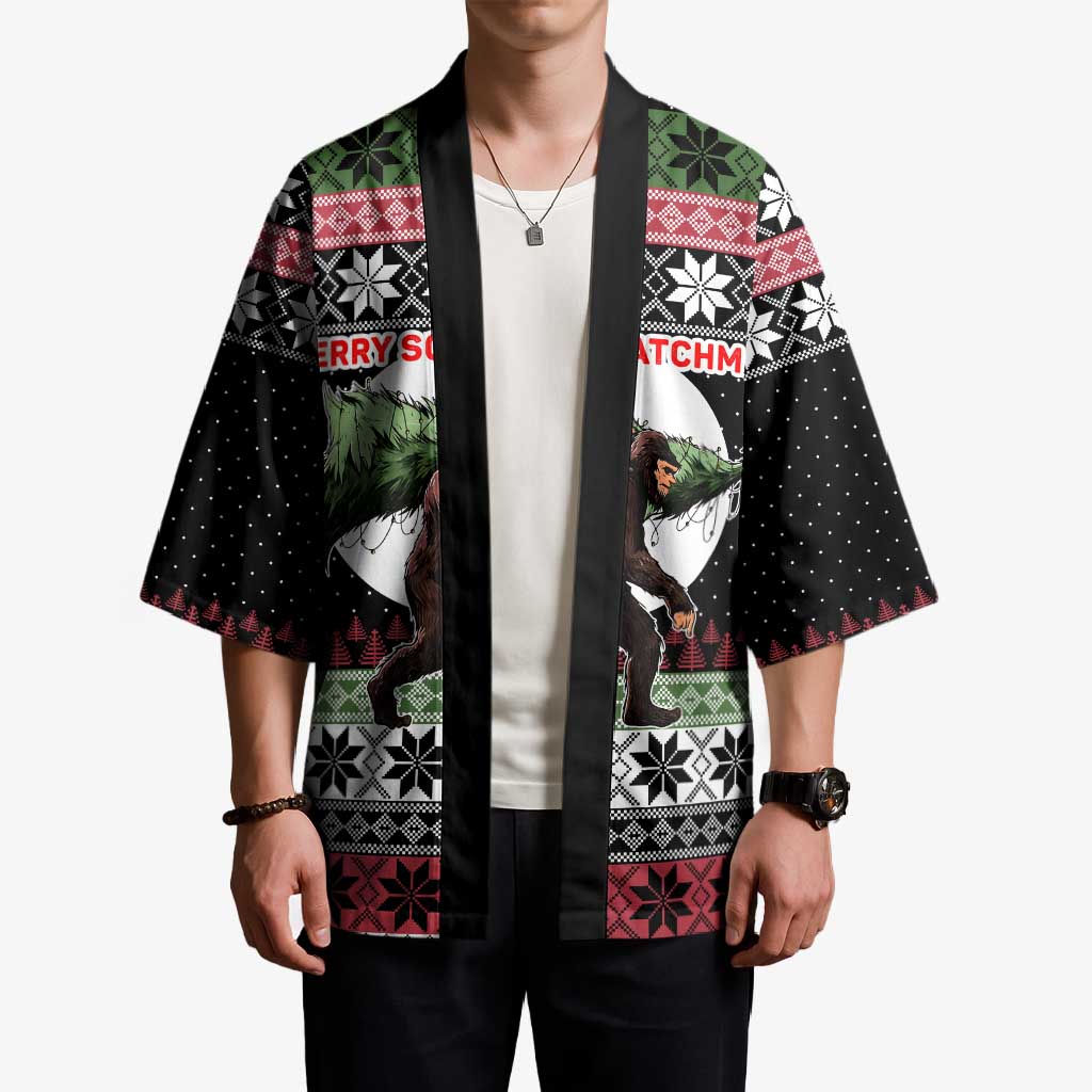 Funny Bigfoot Christmas Kimono Xmas Holiday Patterns - Wonder Print Shop