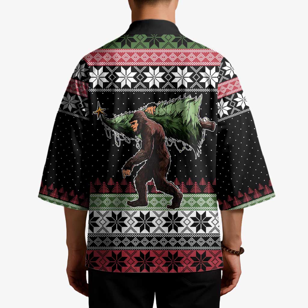 Funny Bigfoot Christmas Kimono Xmas Holiday Patterns - Wonder Print Shop