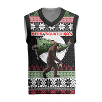 Funny Bigfoot Christmas Knitted V-Neck Vest Xmas Holiday Patterns - Wonder Print Shop