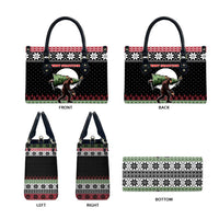 Funny Bigfoot Christmas Leather Bag Xmas Holiday Patterns - Wonder Print Shop