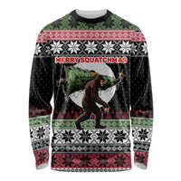 Funny Bigfoot Christmas Long Sleeve Shirt Xmas Holiday Patterns - Wonder Print Shop