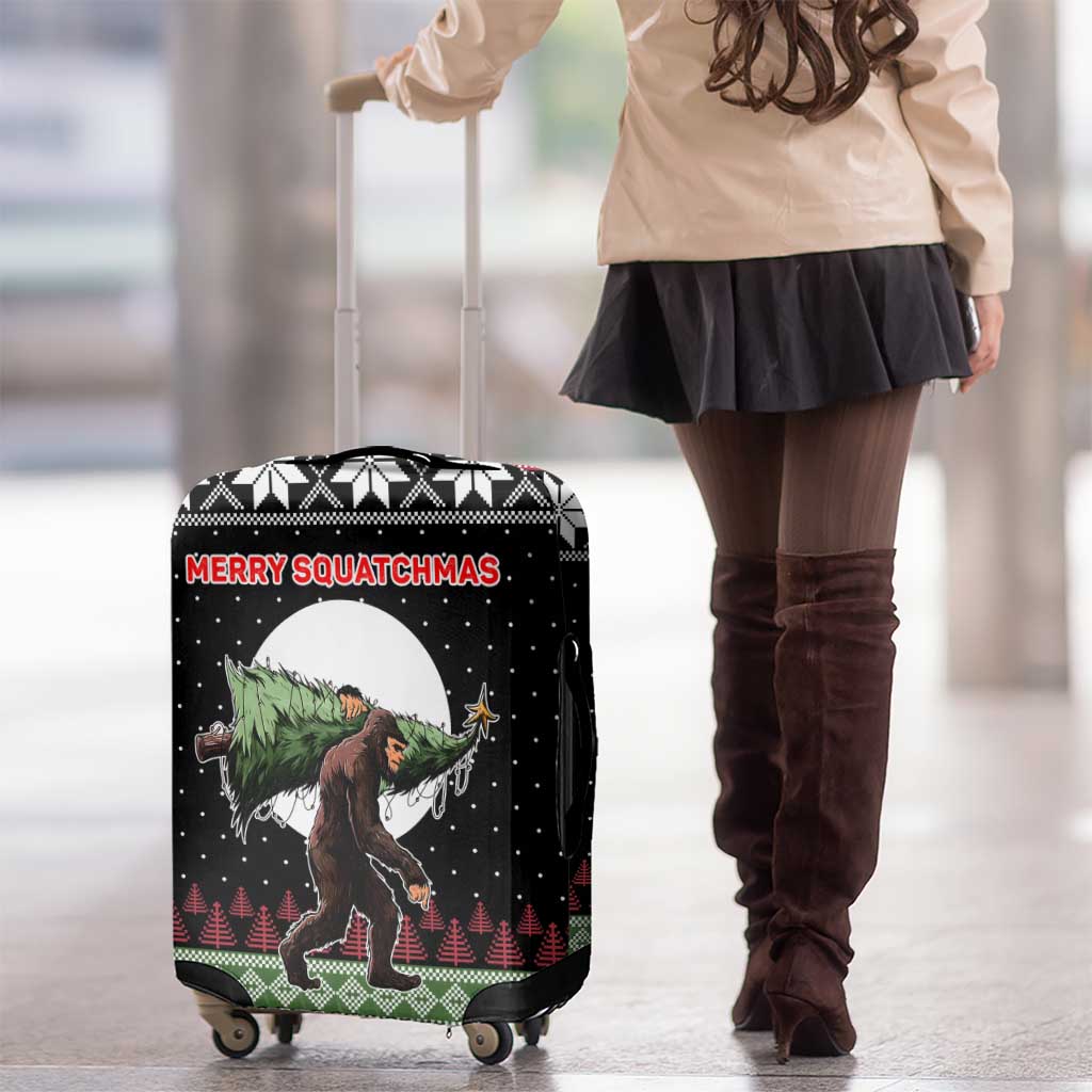 Funny Bigfoot Christmas Luggage Cover Xmas Holiday Patterns - Wonder Print Shop