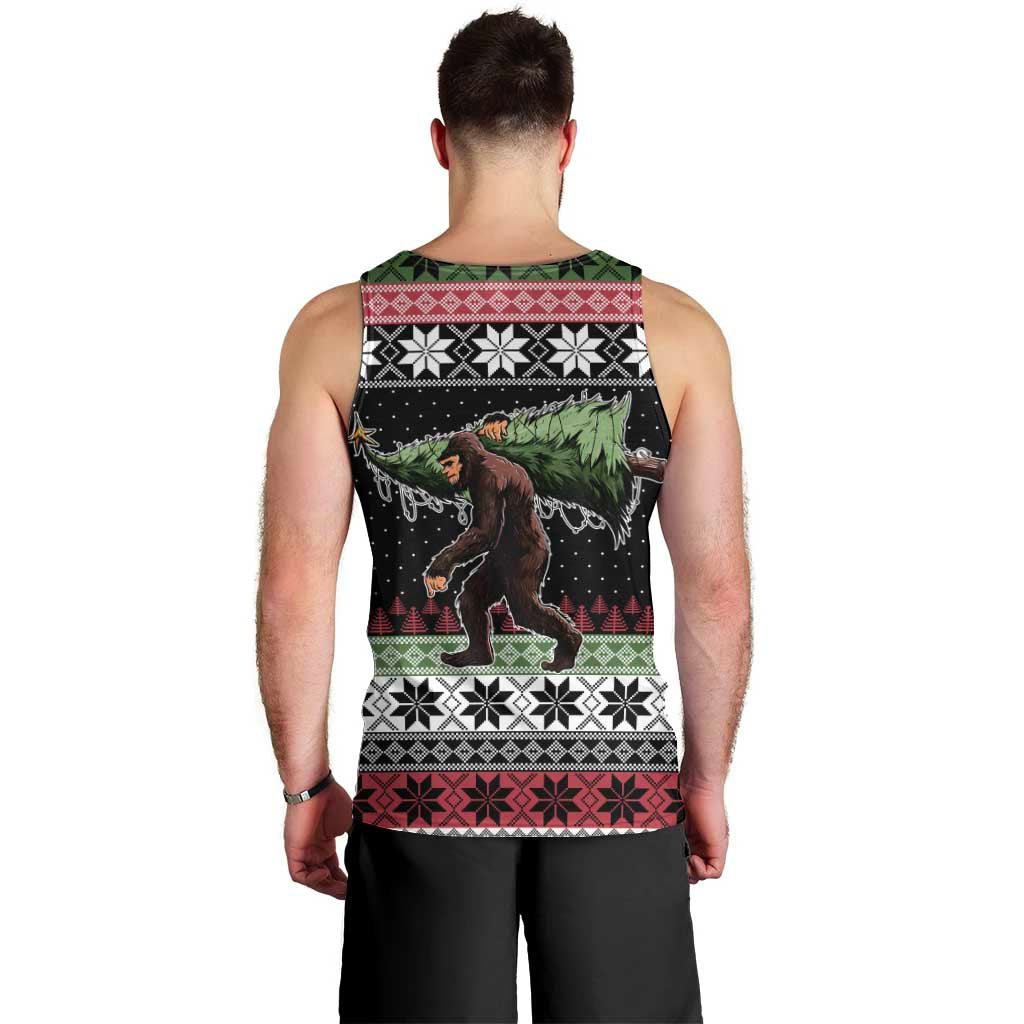Funny Bigfoot Christmas Men Tank Top Xmas Holiday Patterns - Wonder Print Shop