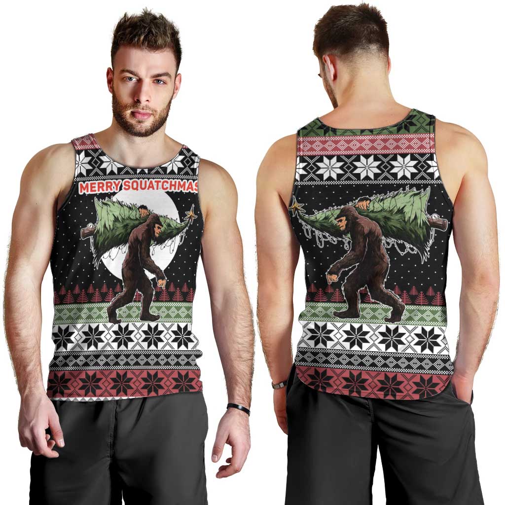 Funny Bigfoot Christmas Men Tank Top Xmas Holiday Patterns - Wonder Print Shop