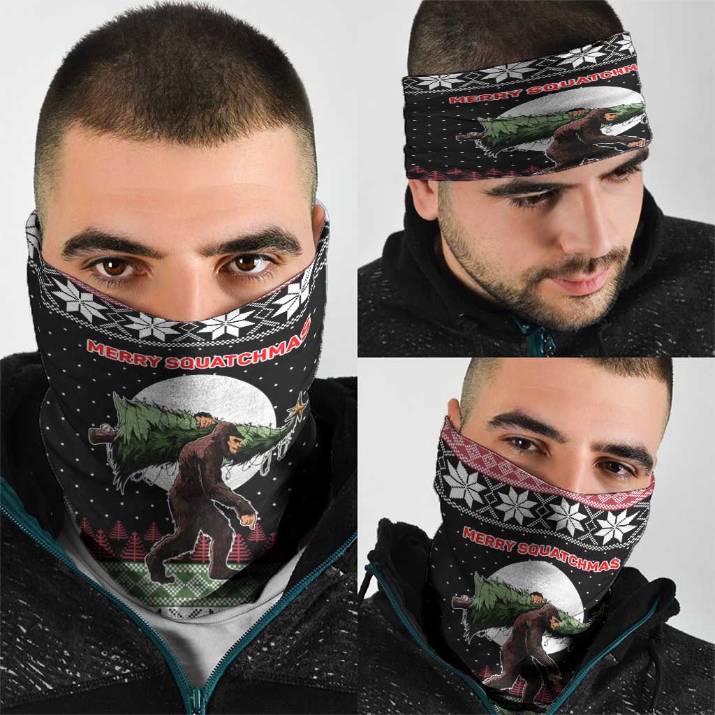 Funny Bigfoot Christmas Neck Gaiter Xmas Holiday Patterns - Wonder Print Shop