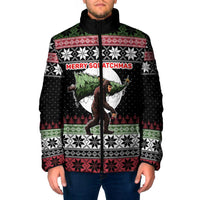 Funny Bigfoot Christmas Padded Jacket Xmas Holiday Patterns - Wonder Print Shop