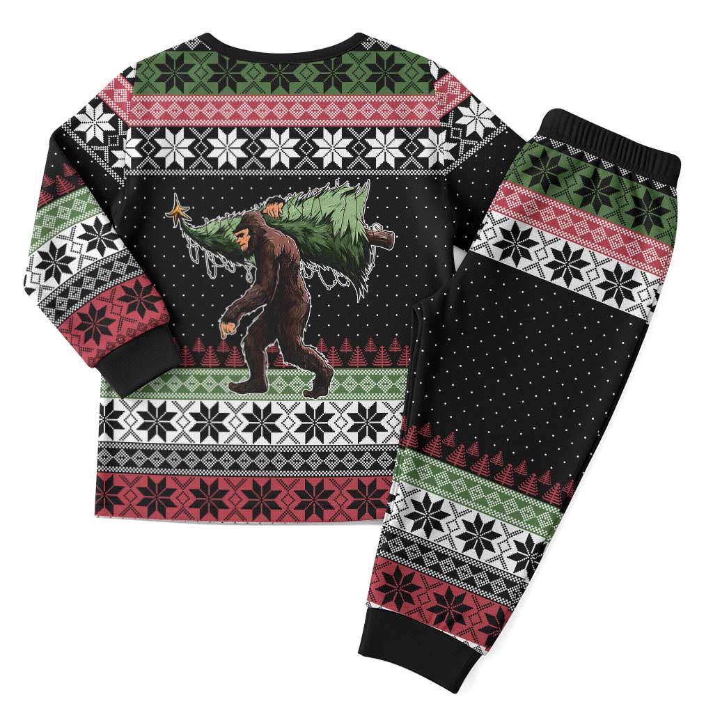 Funny Bigfoot Christmas Pajama Set Xmas Holiday Patterns - Wonder Print Shop