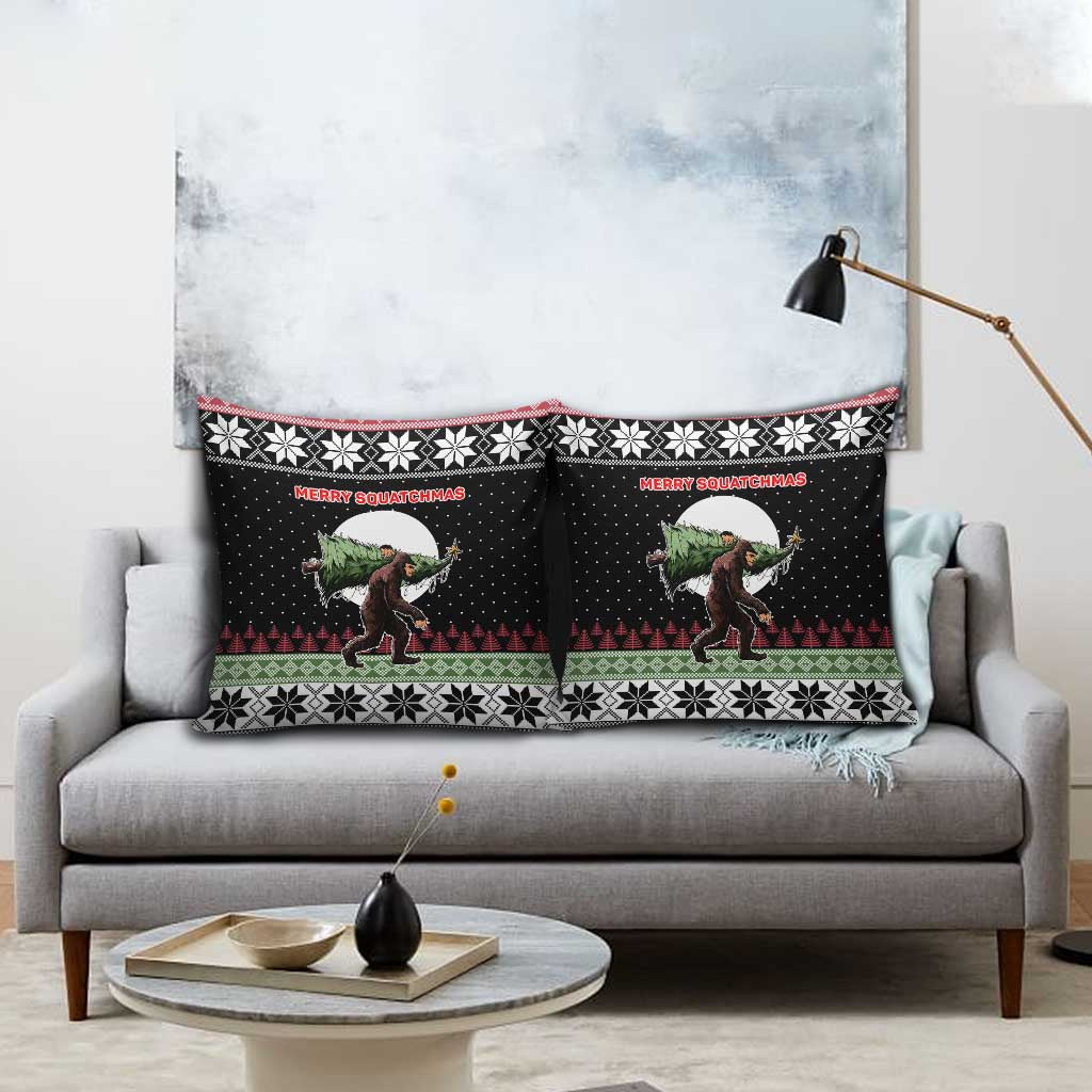 Funny Bigfoot Christmas Pillow Cover Xmas Holiday Patterns - Wonder Print Shop
