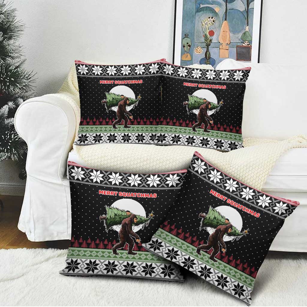 Funny Bigfoot Christmas Pillow Cover Xmas Holiday Patterns - Wonder Print Shop
