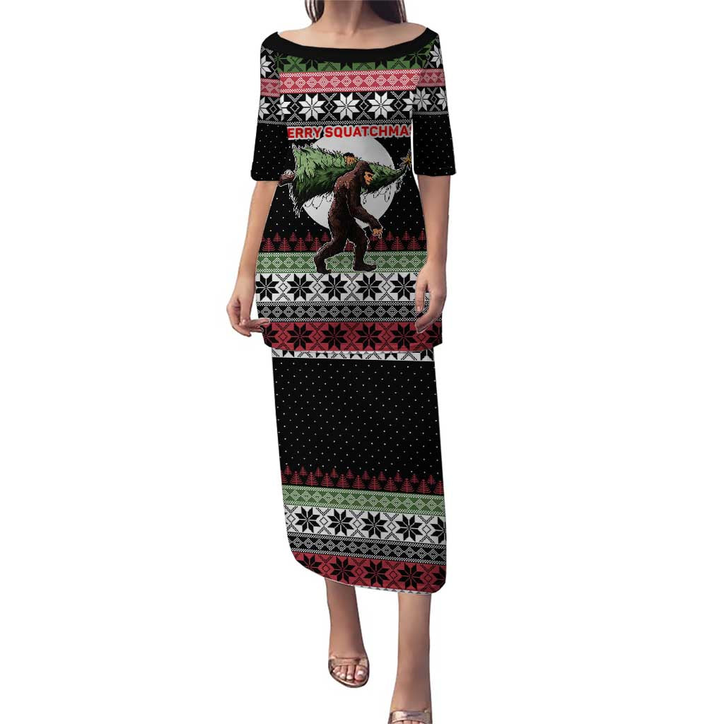 Funny Bigfoot Christmas Puletasi Xmas Holiday Patterns - Wonder Print Shop