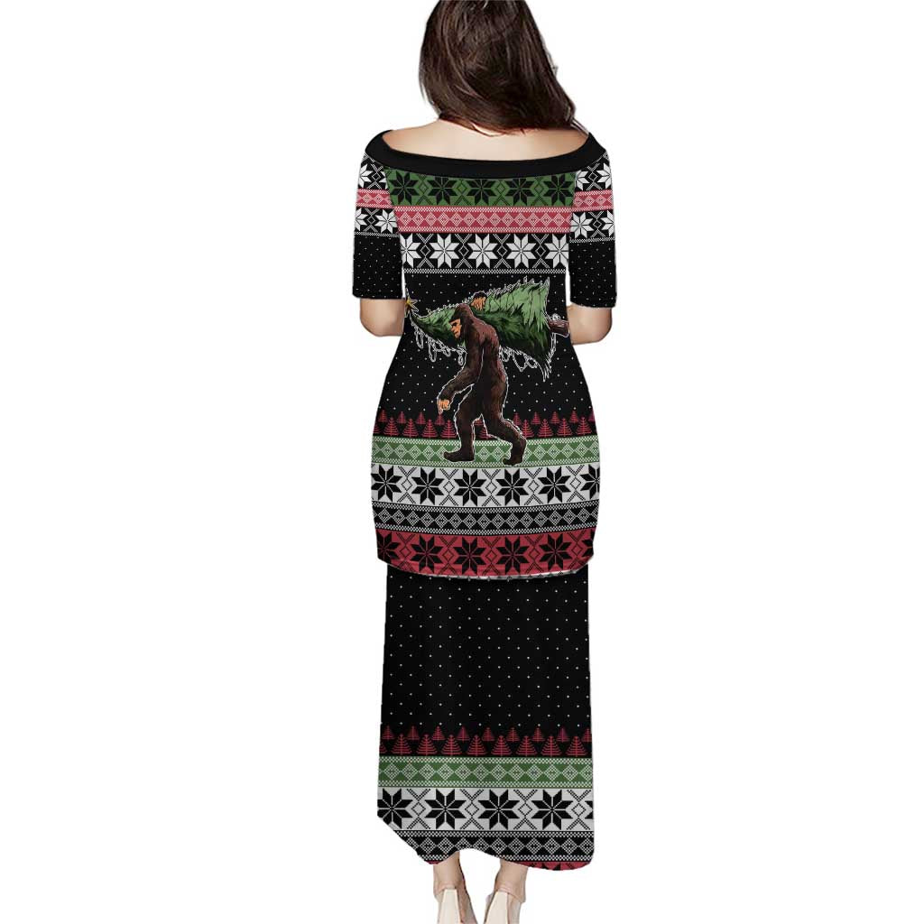Funny Bigfoot Christmas Puletasi Xmas Holiday Patterns - Wonder Print Shop