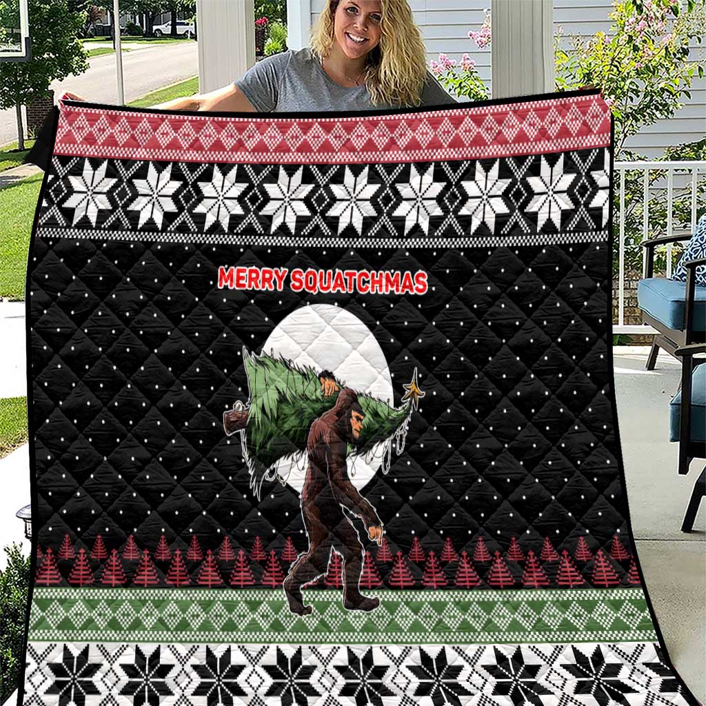 Funny Bigfoot Christmas Quilt Xmas Holiday Patterns - Wonder Print Shop