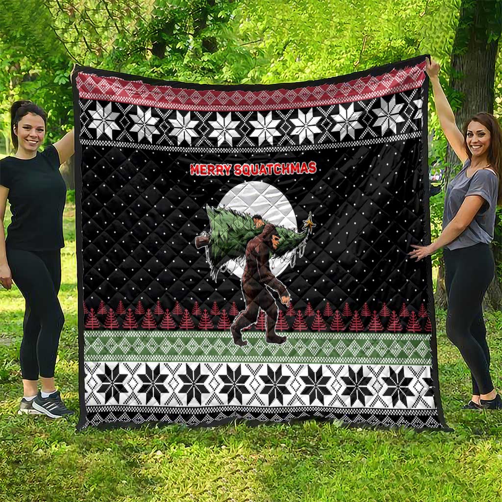 Funny Bigfoot Christmas Quilt Xmas Holiday Patterns - Wonder Print Shop
