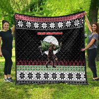Funny Bigfoot Christmas Quilt Xmas Holiday Patterns - Wonder Print Shop