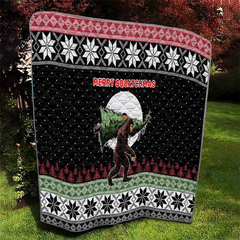 Funny Bigfoot Christmas Quilt Xmas Holiday Patterns - Wonder Print Shop