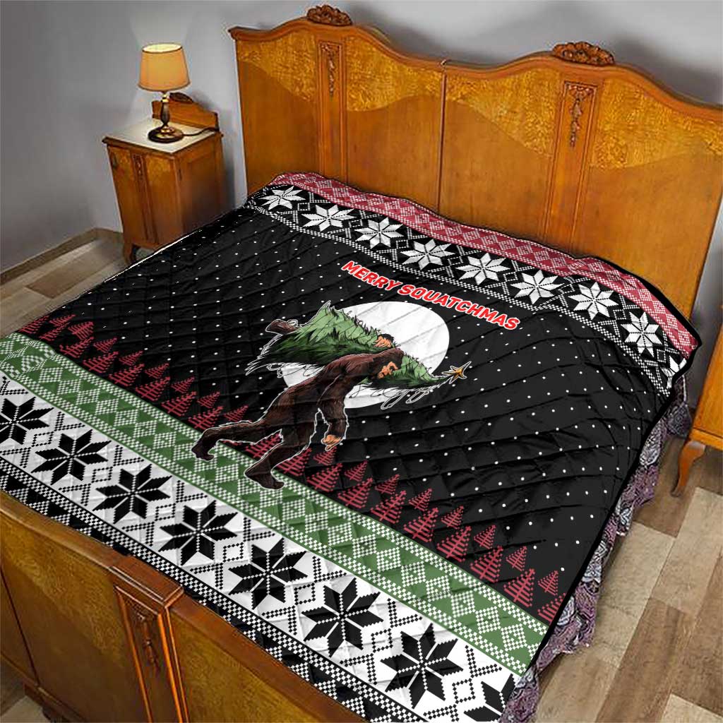 Funny Bigfoot Christmas Quilt Xmas Holiday Patterns - Wonder Print Shop