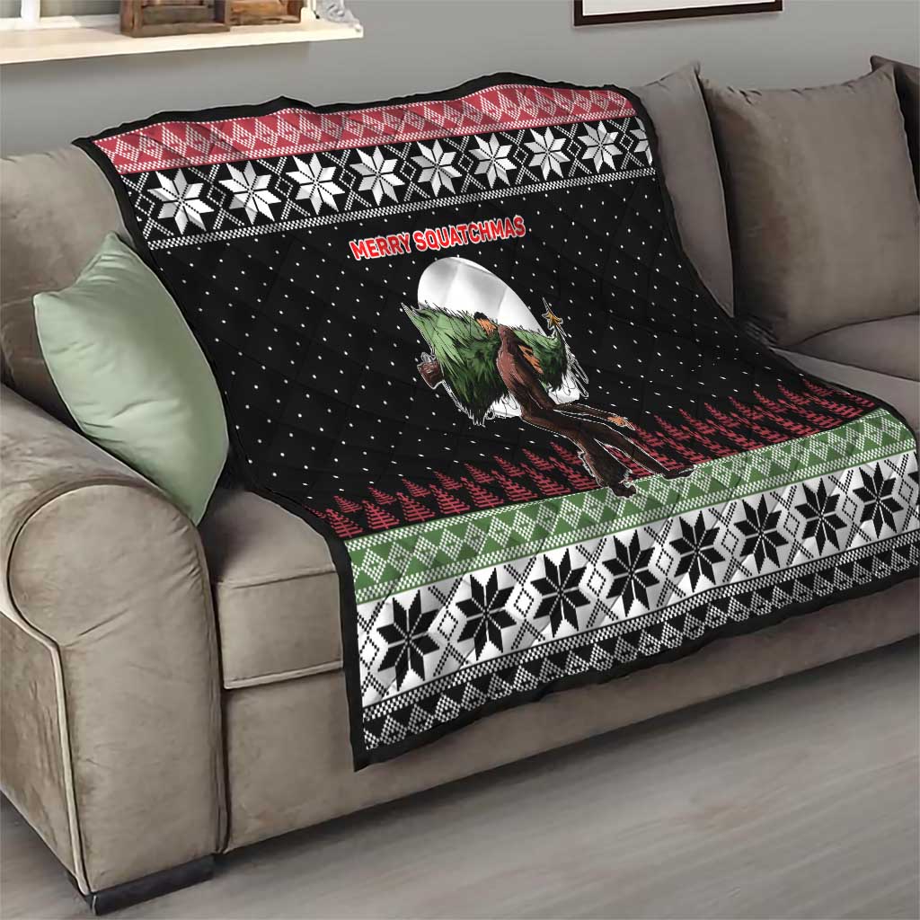 Funny Bigfoot Christmas Quilt Xmas Holiday Patterns - Wonder Print Shop