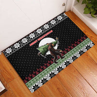 Funny Bigfoot Christmas Rubber Doormat Xmas Holiday Patterns - Wonder Print Shop