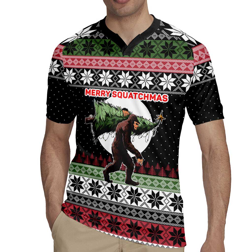 Funny Bigfoot Christmas Rugby Jersey Xmas Holiday Patterns - Wonder Print Shop