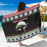 Funny Bigfoot Christmas Sarong Xmas Holiday Patterns - Wonder Print Shop