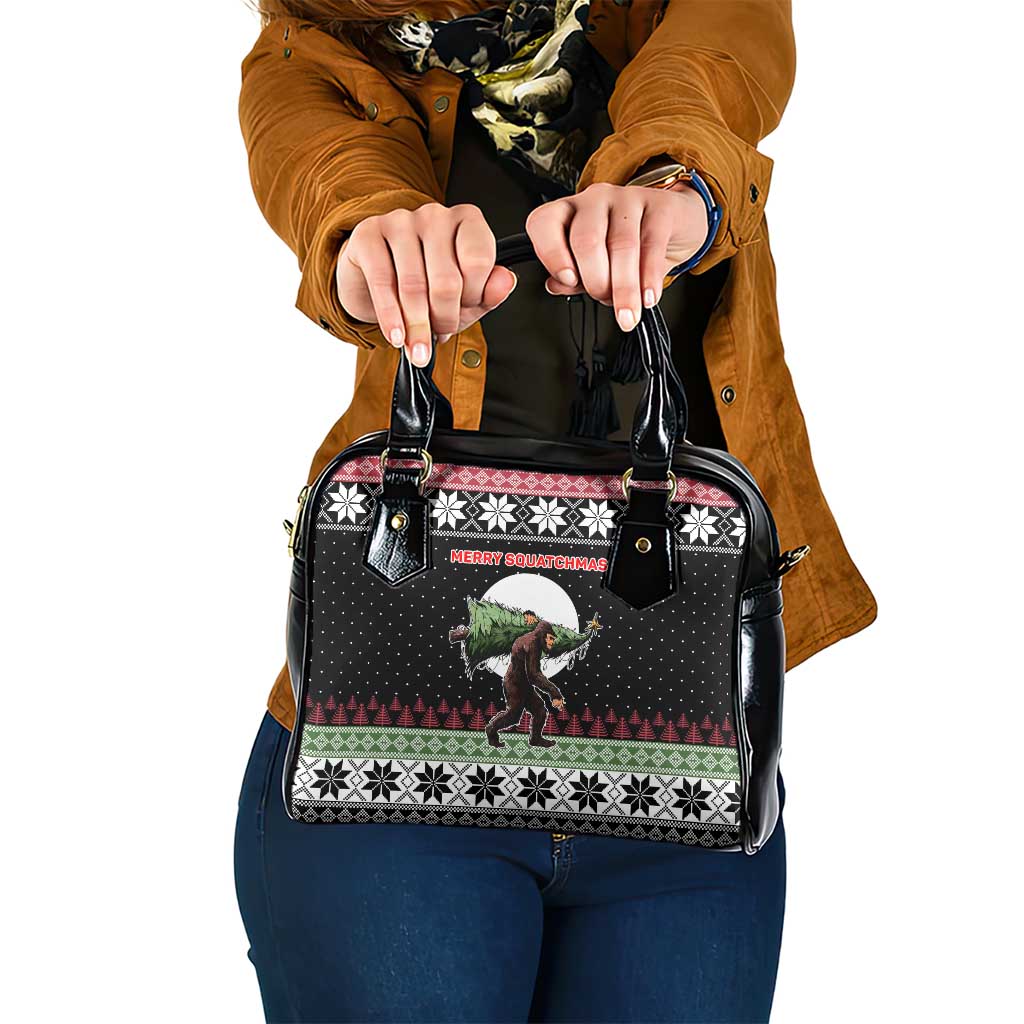 Funny Bigfoot Christmas Shoulder Handbag Xmas Holiday Patterns - Wonder Print Shop