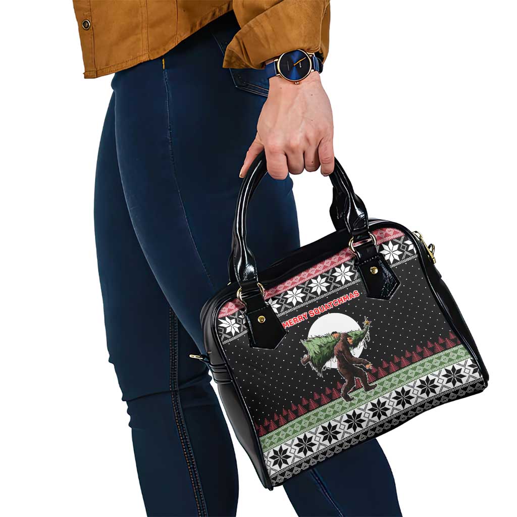 Funny Bigfoot Christmas Shoulder Handbag Xmas Holiday Patterns - Wonder Print Shop