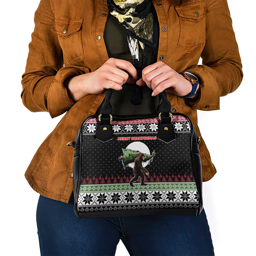 Funny Bigfoot Christmas Shoulder Handbag Xmas Holiday Patterns - Wonder Print Shop