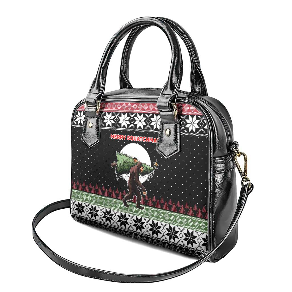 Funny Bigfoot Christmas Shoulder Handbag Xmas Holiday Patterns - Wonder Print Shop