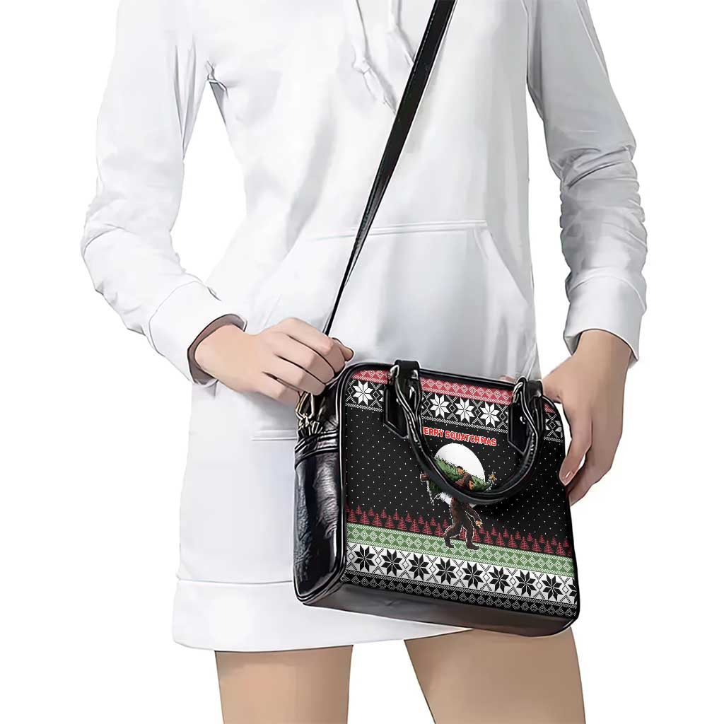 Funny Bigfoot Christmas Shoulder Handbag Xmas Holiday Patterns - Wonder Print Shop